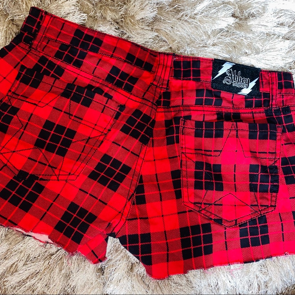 Red plaid Avril Lavigne Y2k shorts